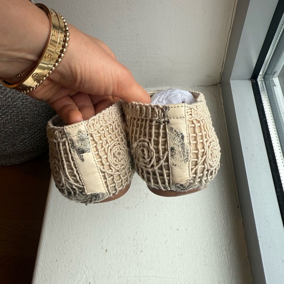 Bibi Lou Cream Crochet Ballet Flats - Picture 3 of 9